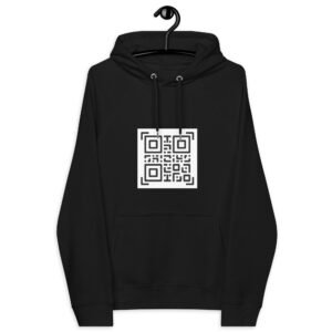 QR Printed Unisex eco raglan hoodie