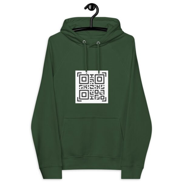 QR Printed Unisex eco raglan hoodie - Image 5