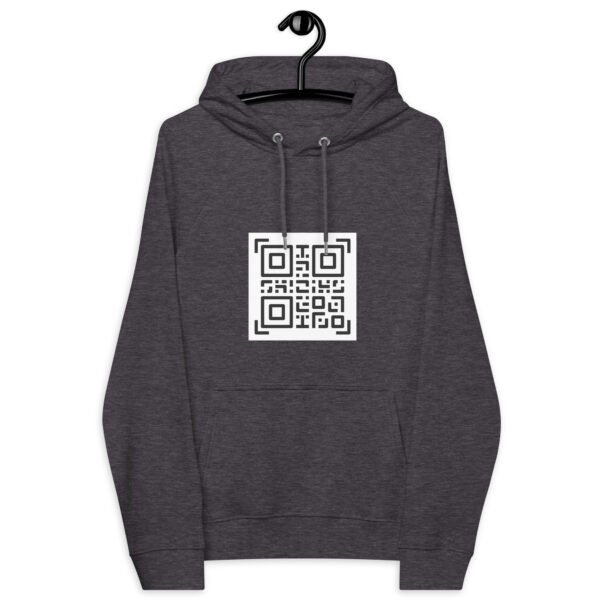 QR Printed Unisex eco raglan hoodie - Image 3