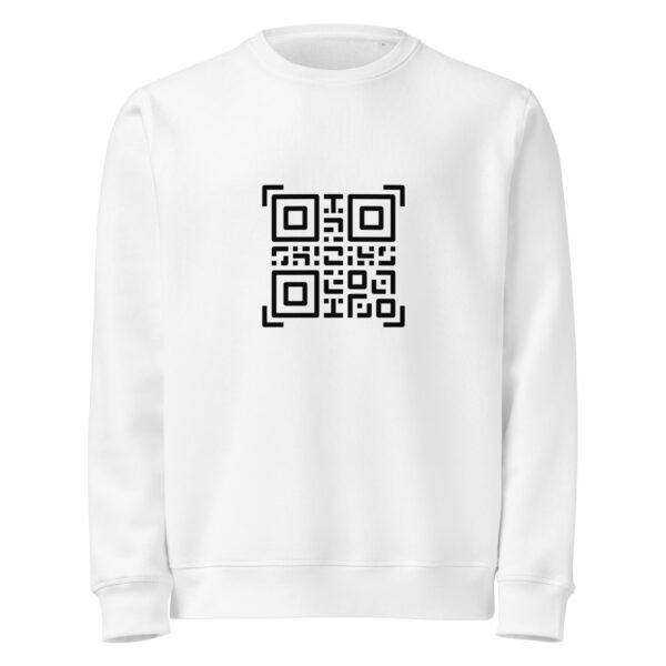 QR Printed White Unisex organic mid-weight sweatshirt