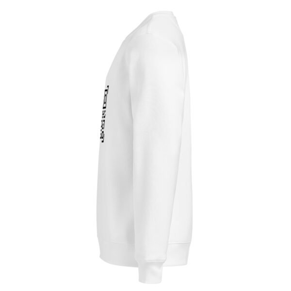 QR Printed White Unisex organic mid-weight sweatshirt - Image 3