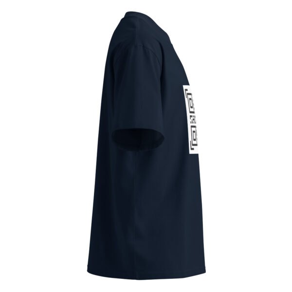 QR Printed Unisex organic oversized high neck t-shirt - Image 4